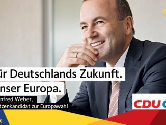 Wahlplakat mit Spitzenkandidat Manfred Weber