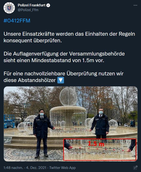 Abstandsholz, Polizei Frankfurt
