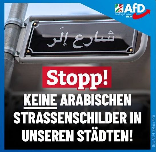 AfD zu arabischen Straßenschildern