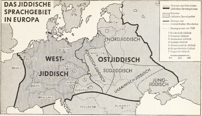 Jiddisches Sprachgebiet in Europa