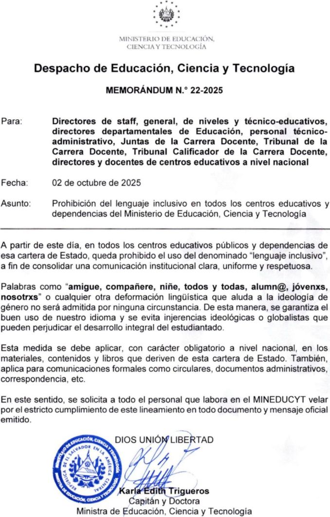 El Salvador, Gendern