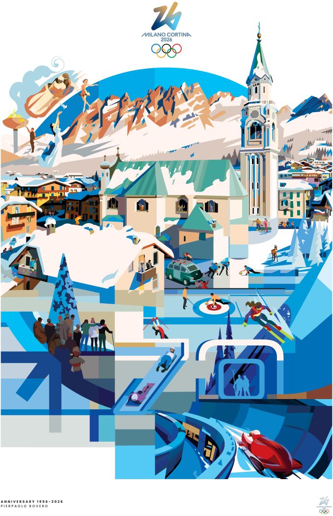 Olympische Winterspiele Milano Cortina 2026 Jubiläumsposter