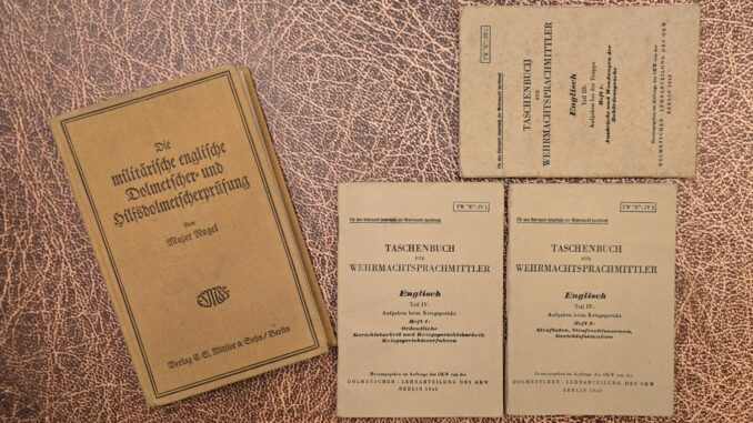 Taschenbücher für Wehrmachtssprachmittler, englische Dolmetscherprüfung